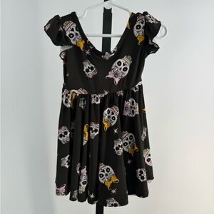 Dot Dot Smile Black Skull Print Kids Dress size 12/24 months new with tags